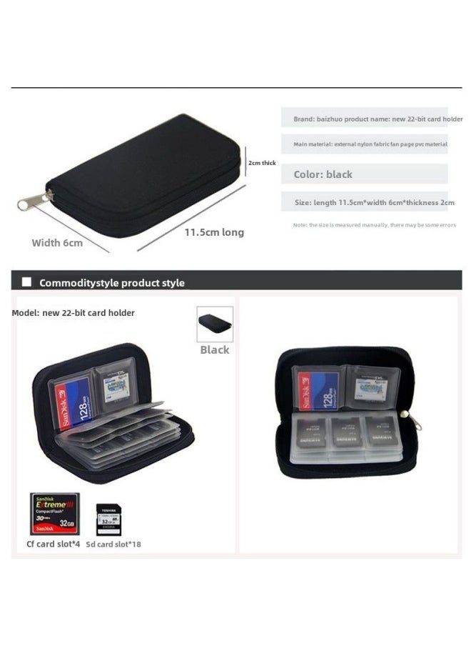 Generic Kf Slr Camera Micro Single Card/card Memory Card Mobile Phone Card Digital Storage Finishing Bag Set-Body Color:22-bit Card Holder Black  - Image 4