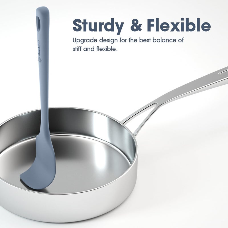 ChefAide 5 Pieces Silicone Spatula Set, Food Grade Rubber Spatula, Upgrade Strong Handle with Ergonomic Grip, Heat Resistant Up to 600Â°F for Nonstick Cookware, Cooking - Image 4