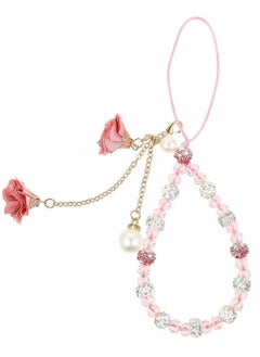 KASTWAVE Cell Phone Straps, Creative Crystal Flower Pendant Charm Phone Strap Charm, Non- Slip Phone Lanyard Cute Pocket Keychain Strap for Car Key Purse Phone Decoration Accessories (Pink)  - Image 2