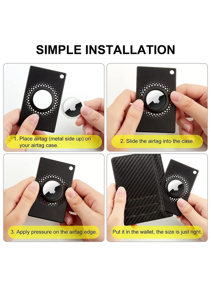 Excefore Ultra Slim Airtag Wallet Holder 2 Packs Card Case for Airtags Credit Card Size AirTags Holder Case for Wallet Slim Safety Anti-Lost for Purse Backpack Handbag Clutch Anti-Lost Accessories - Image 2
