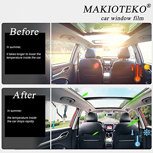 MAKIOTEKO Window Tint Film for Cars, 80% VLT Nano Ceramic Window Tint Car Heat & UV Block Resistant Windshield Tint Blackout Window Tint Film for Car Shade,30in x 10ft(Customized Size) - Image 3
