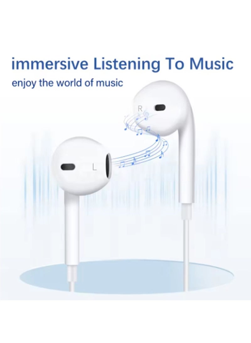 كومبي سماعات رأس سلكية من النوع C - سماعات أذن سلكية USB C مع ميكروفون وتحكم في مستوى الصوت، سماعة رأس بخاصية إلغاء الضوضاء متوافقة مع iPhone 17/16/15 Pro Max وiPad وGalaxy S25/S24/S23/S22/Ultra - Image 5