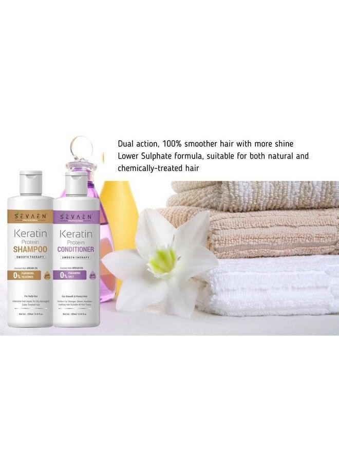 SEVAEN Keratin Smooth Shampoo With Keratin Smooth Conditioner (2 Items In The Set) 250 Ml - Image 4