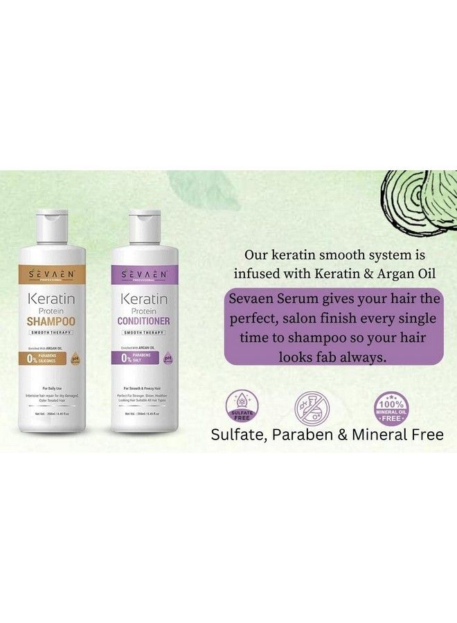 SEVAEN Keratin Smooth Shampoo With Keratin Smooth Conditioner (2 Items In The Set) 250 Ml - Image 3