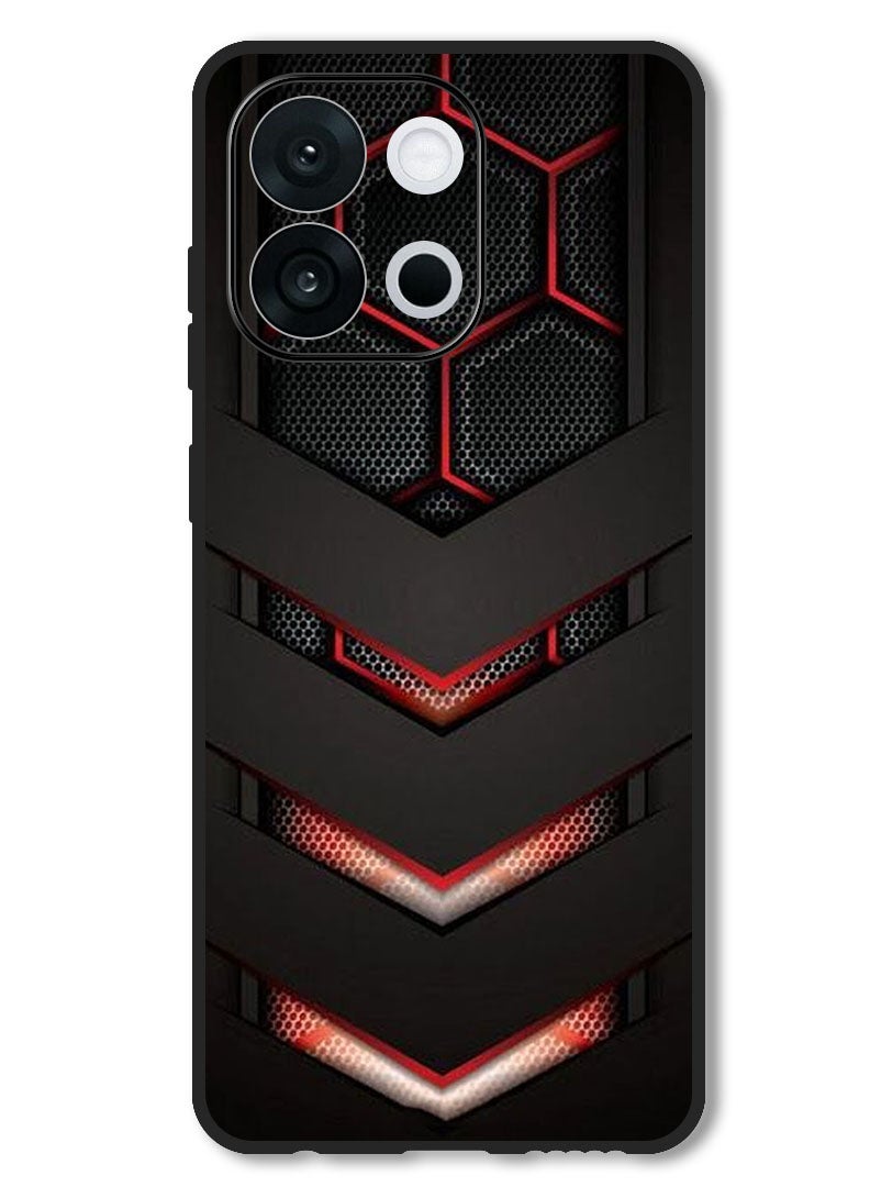 Theodor Case Compatible with OnePlus 13s 6.32 Inch Protection Shockproof Bumper Cover red & black - Image 1
