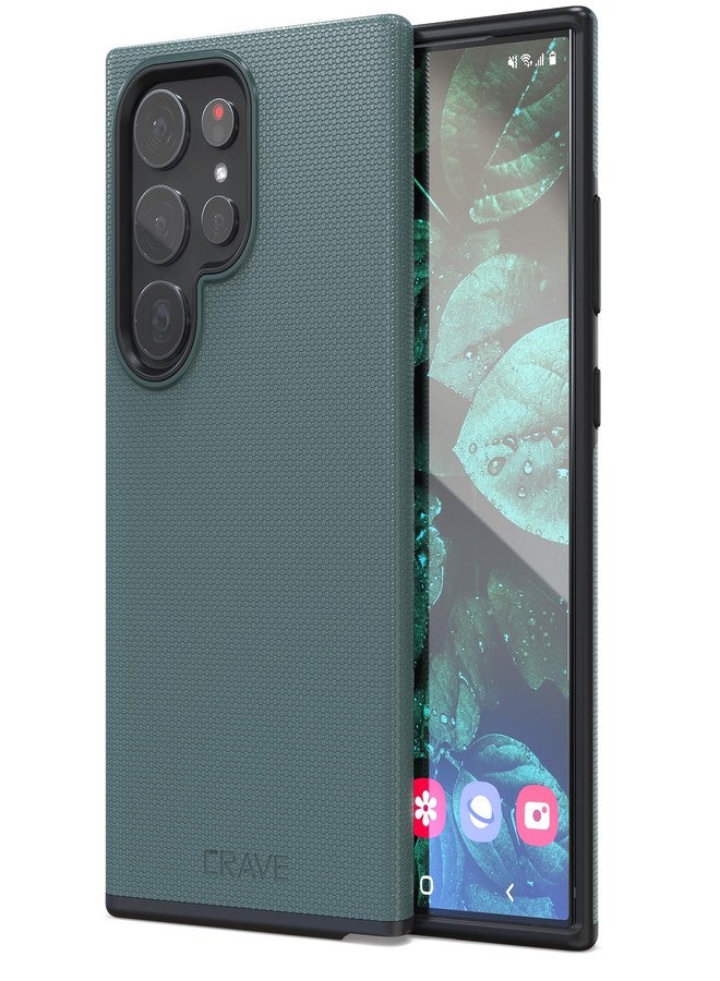 كريف جراب Crave لهاتف سامسونج جالاكسي S24 ألترا، جراب مزدوج الطبقات مقاوم للصدمات لهاتف سامسونج جالاكسي S24 ألترا (6.8 بوصة) - أخضر غابي - Image 1