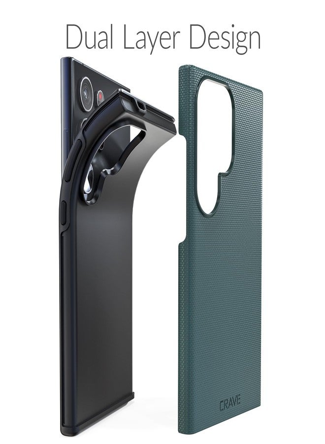 كريف جراب Crave لهاتف سامسونج جالاكسي S24 ألترا، جراب مزدوج الطبقات مقاوم للصدمات لهاتف سامسونج جالاكسي S24 ألترا (6.8 بوصة) - أخضر غابي - Image 4