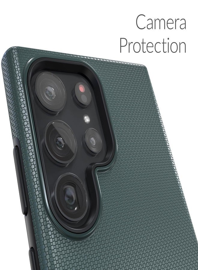 كريف جراب Crave لهاتف سامسونج جالاكسي S24 ألترا، جراب مزدوج الطبقات مقاوم للصدمات لهاتف سامسونج جالاكسي S24 ألترا (6.8 بوصة) - أخضر غابي - Image 3