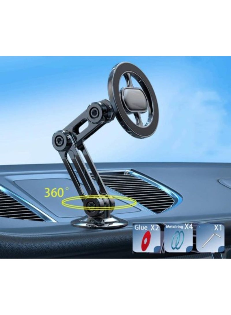 360 Degree Rotating Extendable Foldable Magnetic Mobile Phone Holder for Smartphone MaxSafe Used as a Mobile Phone Holder in a Trip Car - Image 2