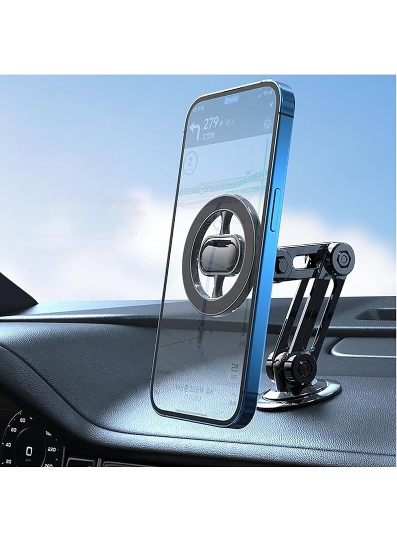 360 Degree Rotating Extendable Foldable Magnetic Mobile Phone Holder for Smartphone MaxSafe Used as a Mobile Phone Holder in a Trip Car - Image 1