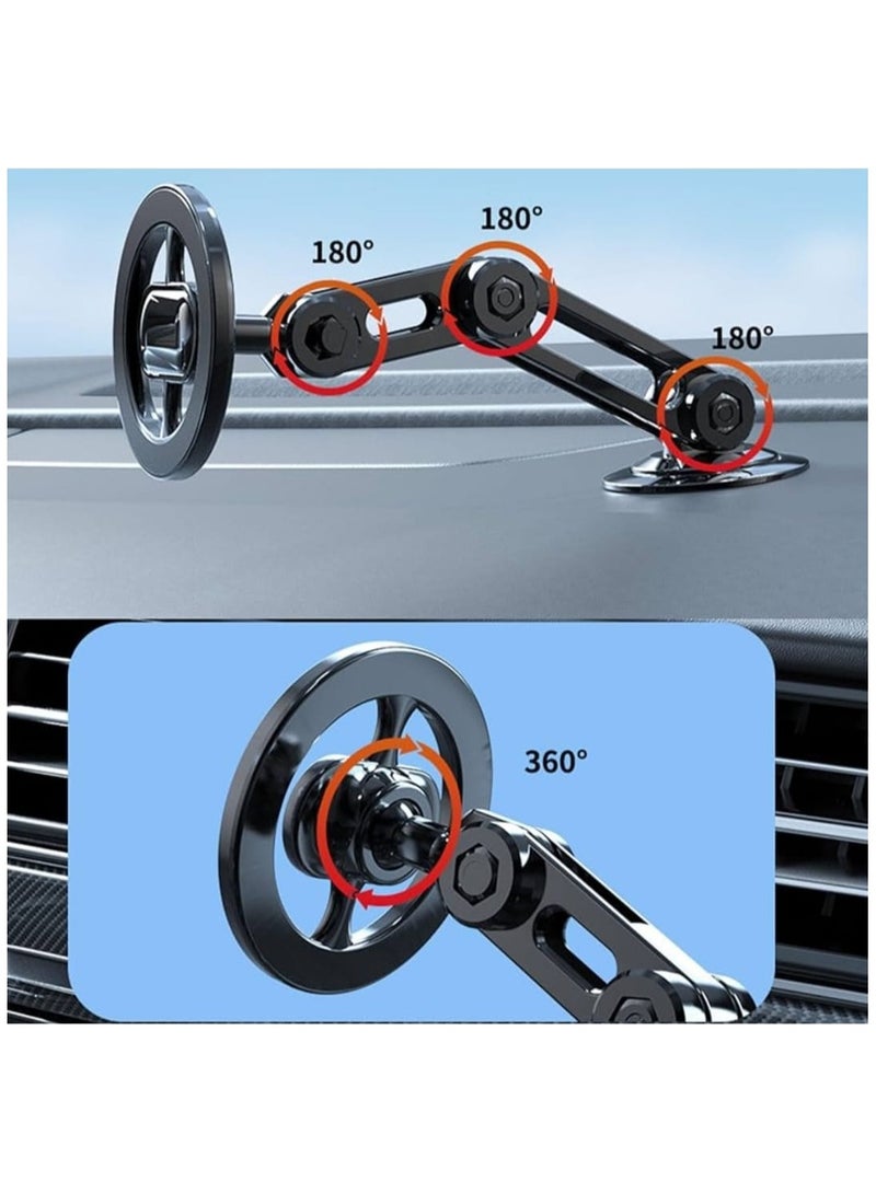 360 Degree Rotating Extendable Foldable Magnetic Mobile Phone Holder for Smartphone MaxSafe Used as a Mobile Phone Holder in a Trip Car - Image 3