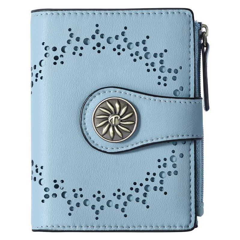 Tipmile Small Wallet for Women Bifold RFID Blocking Card Holder Leather Wallets with Zipper Coin Pocket - Image 1