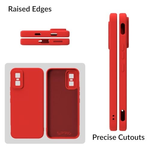 SPRIG Compatible with Infinix GT 30 Pro TPU Back Cover Drop Tested Shock Proof Mobile Case for Men, Women, Boys and Girls with Camera Protection (Red) - Image 3