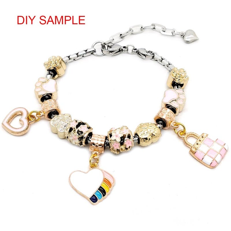 YIQIFLY Mixed Beads 40pcs Jewelry Making Charms Gold Color Big Hole Alloy Beads Assorted Colors and Styles Randomly (Gold) - Image 4