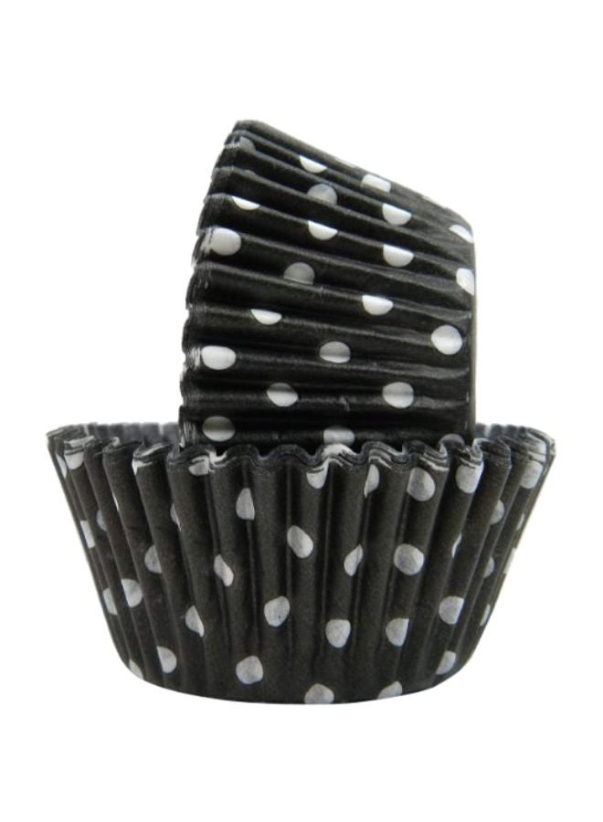 Regency Wraps Greaseproof Professional Grade Baking Cups, Pack of 40, Standard Liners, Black Polka Dots, for Cupcakes, Muffins, Candy, Non Stick