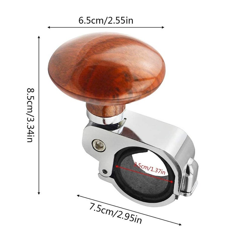 Ostin Steering Wheel Booster Ball - Car Steering Wheel Spinner Knob Power Handle Ball Booster Auto Spinner,Carbon Universal Rotatable Car Steering Wheel Knob (Wood) - Image 2