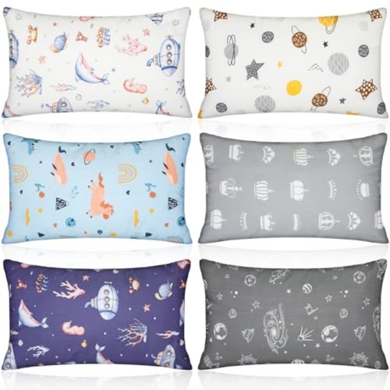 6 Pack Small Pillow for Daycare 9.1 x 13.8'' Mini Pillow for Boys Girls Tiny Travel Pillow Soft Machine Washable Dinosaur Unicorn Pillows for School Nap Time Pet Neck Lumbar - Image 1