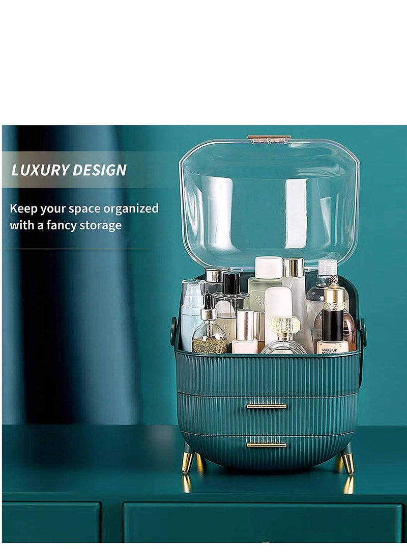 LIMOS Large Cosmetic Makeup Organizer with Drawers and Brush Organizer Dust Water Proof Cosmetics Storage - Image 3