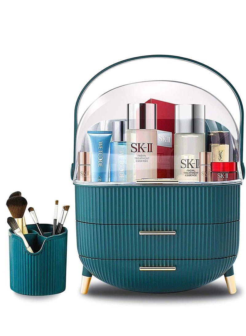 LIMOS Large Cosmetic Makeup Organizer with Drawers and Brush Organizer Dust Water Proof Cosmetics Storage - Image 1