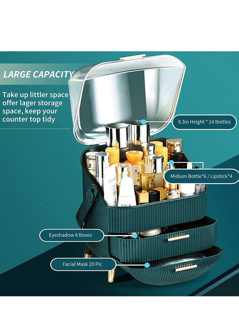 LIMOS Large Cosmetic Makeup Organizer with Drawers and Brush Organizer Dust Water Proof Cosmetics Storage - Image 5