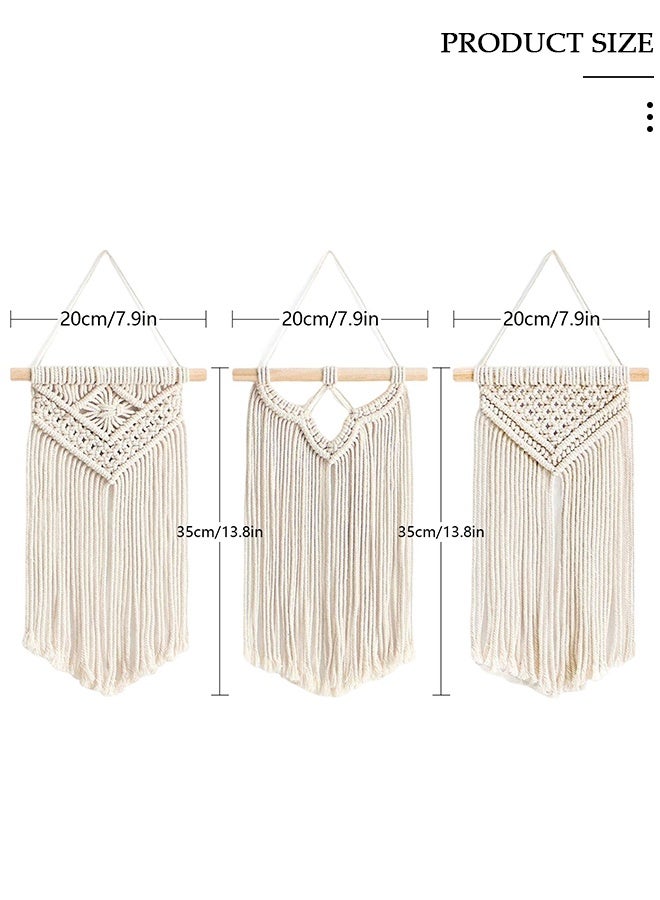 DUNISO 3 PCS Macrame Wall Hanging, Hand Woven Boho Tapestry, Home Wall Decor, Multifunctional Woven Hanging Tapestry with Long Tassel for Bedroom Living Room Apartment Gallery - Image 4