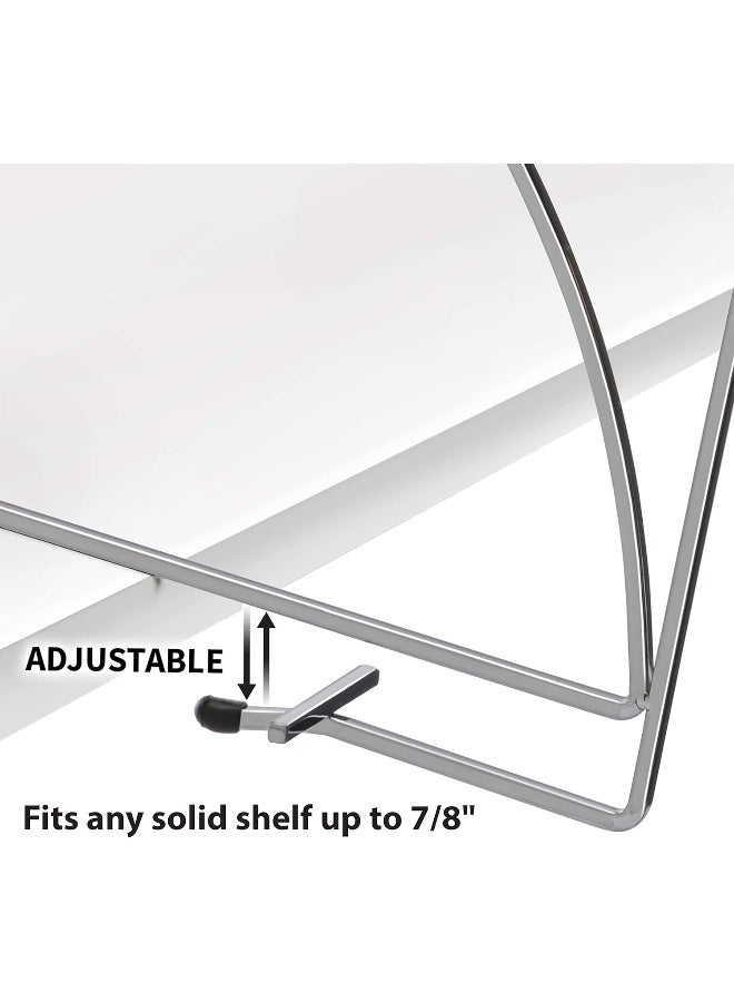 Lynk Tall Shelf Dividers - Closet Shelf Organizer (Set of 2) - Chrome, 8-7/16" x 13" h - Image 4