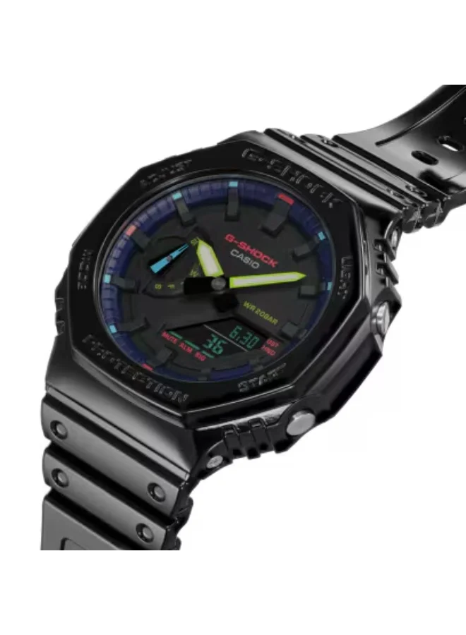 G-SHOCK Men's Resin Analog-Digital Watch GA-2100RGB-1ADR - 45.4 mm