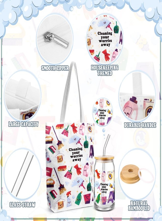 SilTriangle 2 Pcs Thank You Gifts for Women, Christmas Tumbler with Straw and Tote Bag 16 oz Tumbler Christmas Employee Appreciation Gifts for Coworkers Women Staff Nurse - Image 3