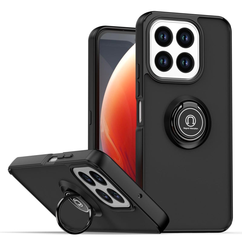 إيروريكس جراب هاتف For Honor X6c 4G Q Shadow 1 Series TPU + PC مع حلقة (أسود + أسود) - Image 1