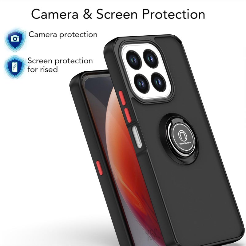 إيروريكس جراب هاتف For Honor X6c 4G Q Shadow 1 Series TPU + PC مع حلقة (أسود + أسود) - Image 2