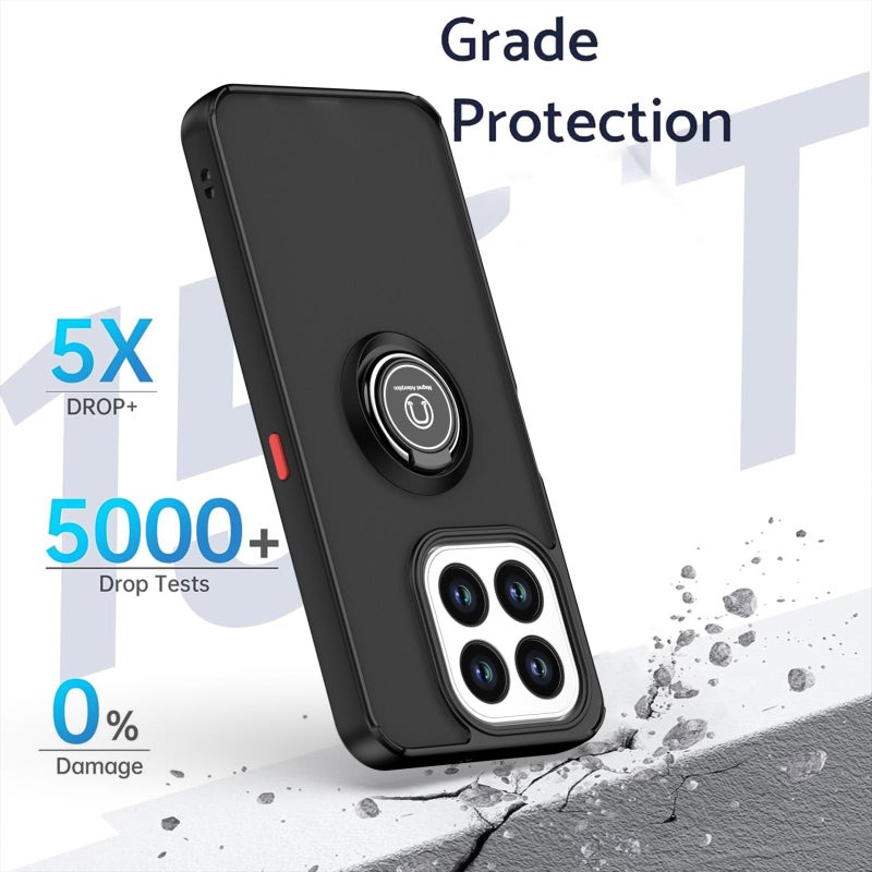 إيروريكس جراب هاتف For Honor X6c 4G Q Shadow 1 Series TPU + PC مع حلقة (أسود + أسود) - Image 4