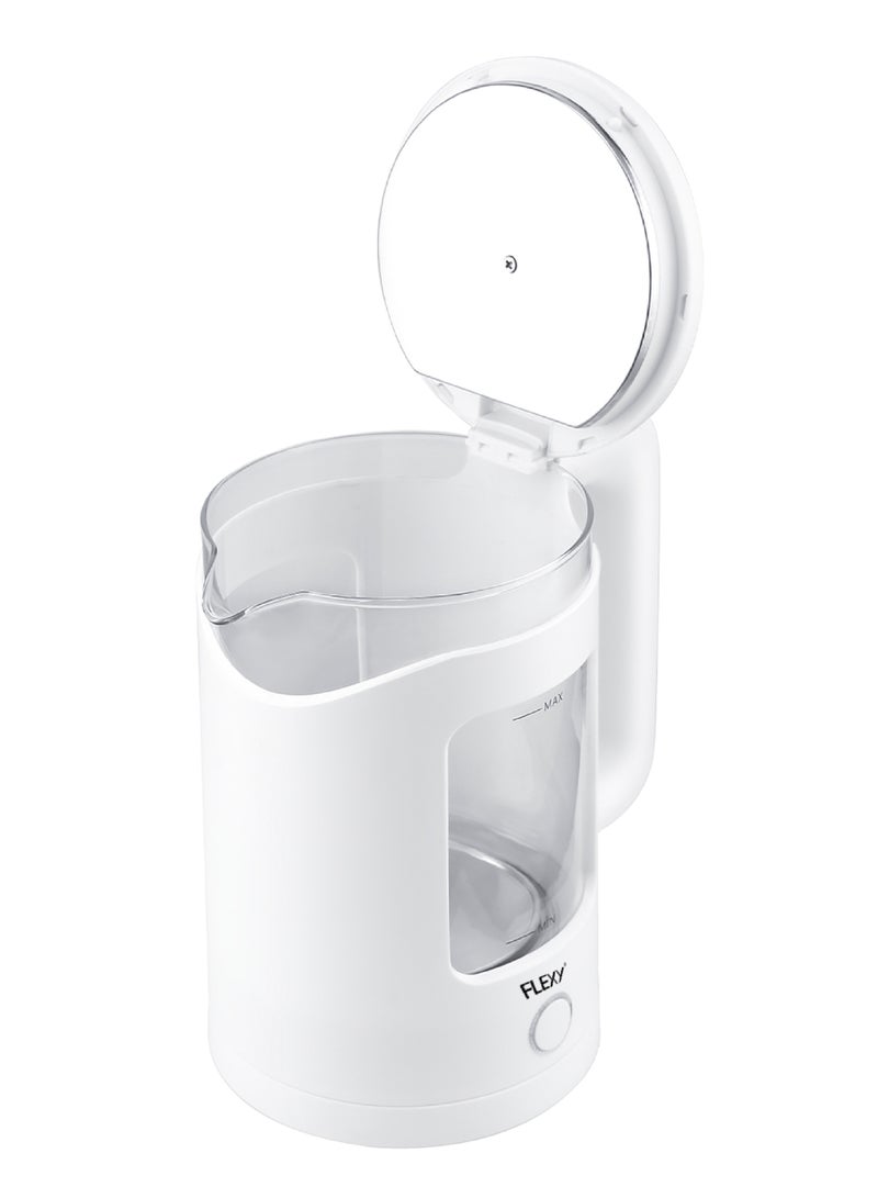 FLEXY® 1.5L 1360W Electric Kettle Glass Water Boiler | Double Crystal Walls, Auto Shut-Off | Instant Water Heater Tea Maker | Boil-Dry Protection, 360° Swivel Base | Cool Handle - Image 3