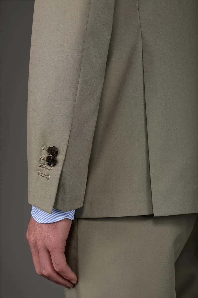 Doppelganger Green Single-breasted men's suit with single-pleat trousers - Olive Green for Men | Best Price UAE