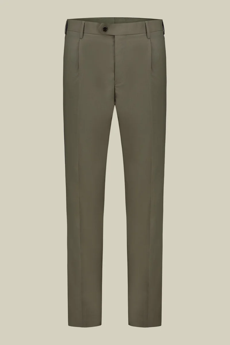 Doppelganger Green Single-breasted men's suit with single-pleat trousers - Olive Green for Men | Best Price UAE