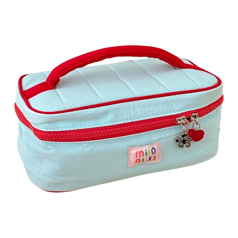 Large Capacity Blue Travel Makeup Bag With Multiple Compartments For Long Trips - Image 2