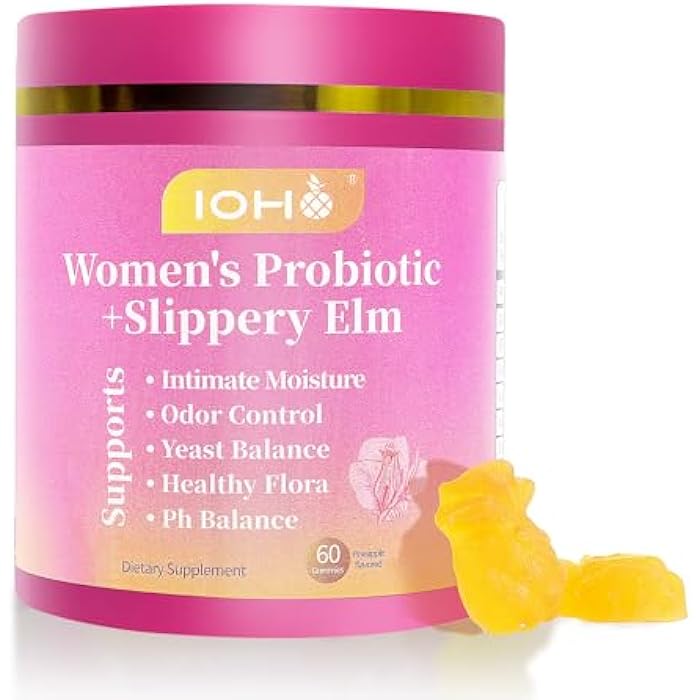 ZREVSB Her Juicy Feminine Probiotics Gummies for Women Tropical Pineapple Flavor | Supports pH Balance, Digestive & Immune Health | with Slippery Elm | 60 Gummies (1 Pack) - Image 1