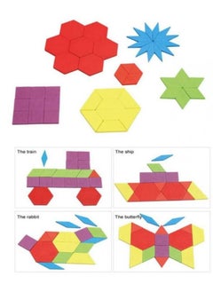 Alissa 133pcs Jigsaw Puzzle Tangram Jigsaw Puzzle Montessori Educational Toys For Children Learning Toys Activity Play Centers Children Kids Students  - Image 4