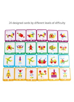 Alissa 133pcs Jigsaw Puzzle Tangram Jigsaw Puzzle Montessori Educational Toys For Children Learning Toys Activity Play Centers Children Kids Students  - Image 3