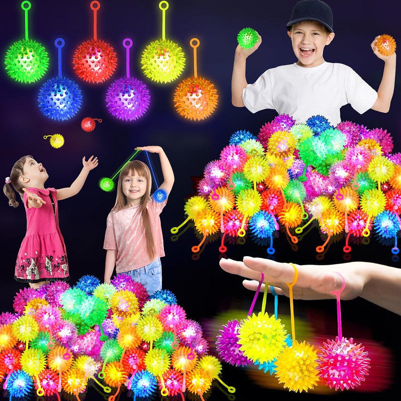 SHQDD 24PCS Light Up Ball Bouncy Balls for Kids 6 Colors Flashing Squeaky Ball 22inch Light Up Toys Balls for Toddlers 13 Easter Party Favors for Teens Adults Children - Image 2