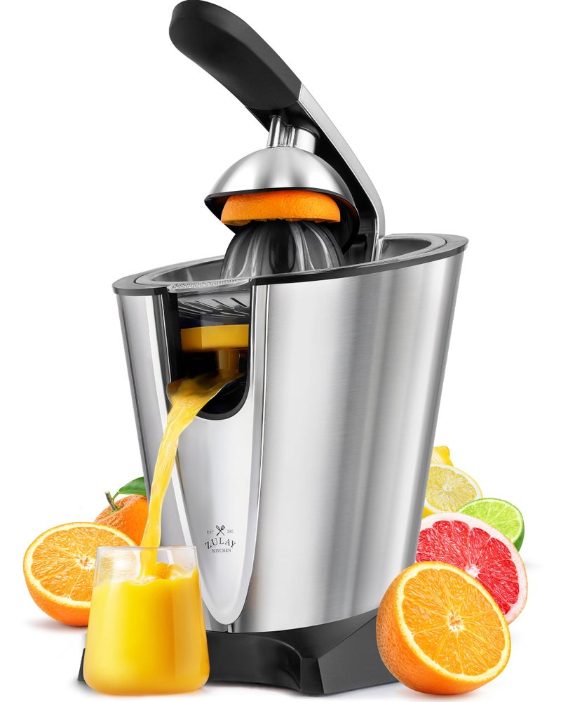 Zulay Kitchen Zulay Citrus Juicer Electric - Stainless Steel Orange Juicer With 160W Powerful Motor - Interchangeable Cones For All Citrus - Filters Out Seeds & Pulp - Dishwasher-Safe Parts  - Image 1