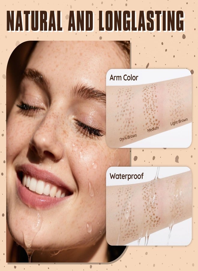 DAGEDA 2Colors Eyeliner Freckle Stamp, Light and Medium Brown Freckle Pen,Black and Brown Eyeliner Waterproof, Natural Faux Freckles Makeup, Soft Sopt Pen Magic Fake Freckles - Image 4