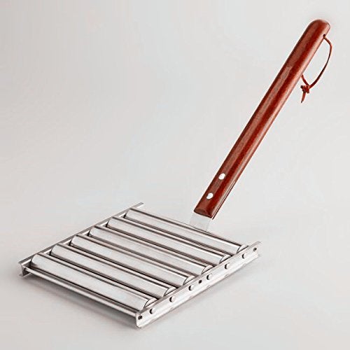 i Kito Charcoal Stainless Steel Hot Dog Sausage Roller Rack Steamer With Extra Long Wood Handle New BBQ Tools 5 Section Brat Griller - Image 3