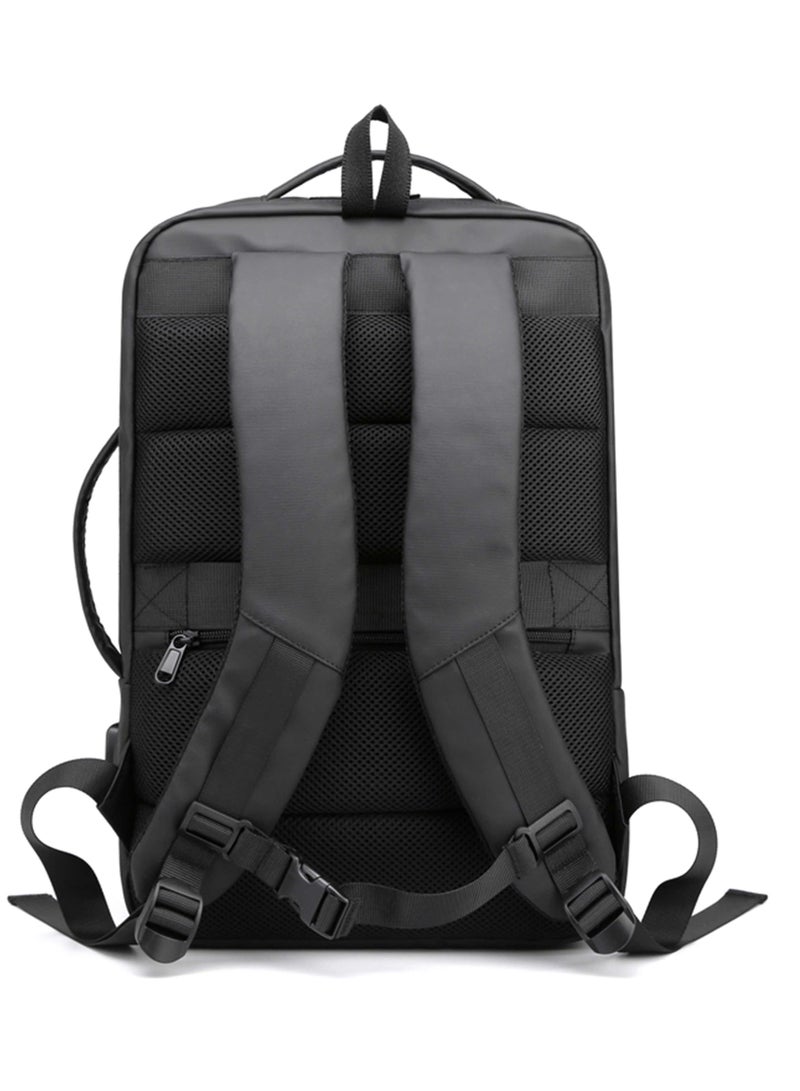 HIKE Premium Durable 16.5-inch Backpack Water Resistant Laptop Daypack with Built in USB Port and Multi Compartments for Travel/Business/College/School, HK2102 - Black - Image 4