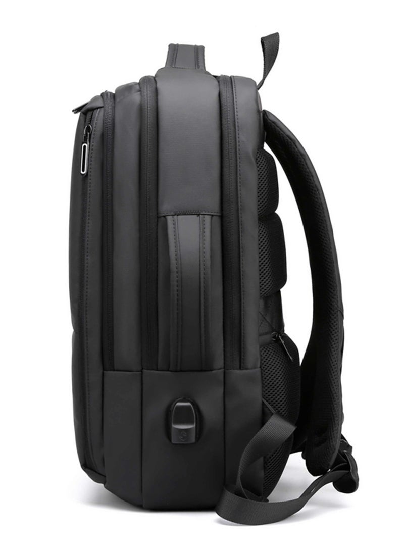 HIKE Premium Durable 16.5-inch Backpack Water Resistant Laptop Daypack with Built in USB Port and Multi Compartments for Travel/Business/College/School, HK2102 - Black - Image 5