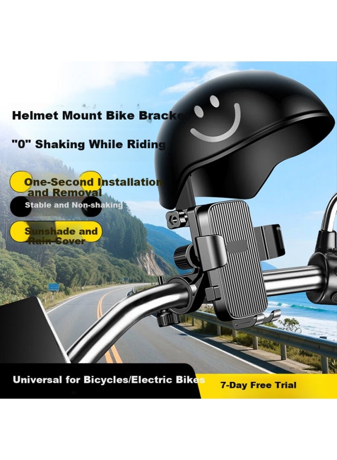 Stiger Mini Helmet Mount For Electric Scooter, Motorcycle Gps Holder, Bike Phone Mount, Food Delivery Rider Equipment For E-Bike And Courier Cycling - Image 1