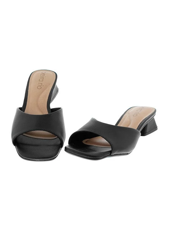 Beira Rio BLACK Beira Rio Ladies Low Heel Sandals Black | Made In Brazil for Women | Best Price UAE