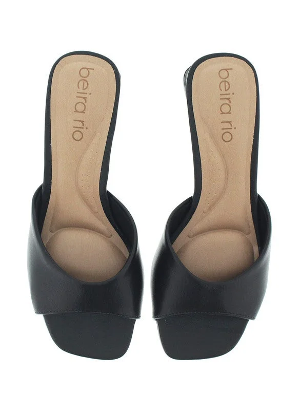 Beira Rio BLACK Beira Rio Ladies Low Heel Sandals Black | Made In Brazil for Women | Best Price UAE