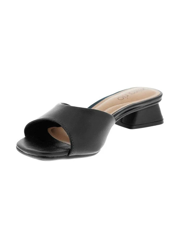 Beira Rio BLACK Beira Rio Ladies Low Heel Sandals Black | Made In Brazil for Women | Best Price UAE