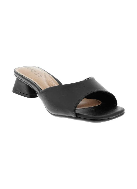 Beira Rio BLACK Beira Rio Ladies Low Heel Sandals Black | Made In Brazil for Women | Best Price UAE