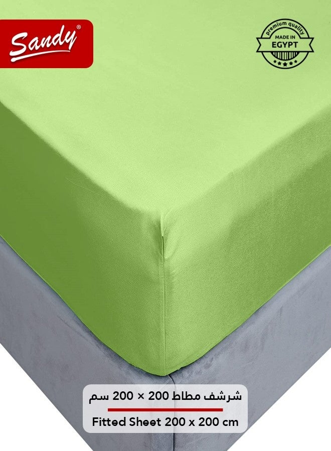 ساندي طقم شراشف سرير ساندي فاخر بجودة الفنادق شرشف مسطح وشرشف مطاط مع أغطية مخدات، طقم من أربعة قطع، شديد النعومة وجيد التهوية وبارد, مقاس نفرين كينج (259 × 274 سم & 200 × 200 +30 سم), تفاحي - Image 5